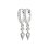 Petites Créoles Argent 925 rhodié losange pendant Zirconium 19mm x 10mm