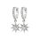 Petites Créoles Argent 925 rhodié étoile pendante Zirconium 19mm x 10mm