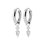 Petites Créoles Argent 925 rhodié losange pendant Zircon 18mm x 12mm