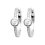 Boucles d'oreilles Créoles Argent rhodié Zircons serti clos 22mm x 19mm