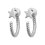 Créoles Argent 925 rhodié ouvertes et Zircon tige étoile 12mm x 10mm