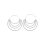 Boucles d'oreilles Créoles Argent 925 massif rhodié 4 rangs 42mm x 20mm