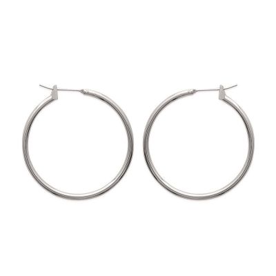 Créoles fines femme en argent 925 massif 30mm x 1.5mm