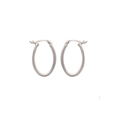 Boucles d'oreilles Créoles ovales argent 925 massif 25mm x 17mm x 2mm