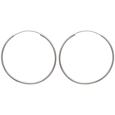 Boucles d'oreilles Créoles fines argent massif 45mm x 1.5mm