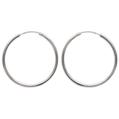 Petites boucles d'oreilles Créoles femme 20mm x 2mm argent massif 925