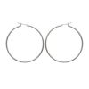 Boucles d'oreilles Créoles femme 50mm x 2mm argent massif 925