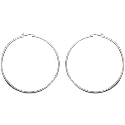 Grandes boucles d'oreilles Créoles femme argent 925 massif 65mm x 2mm