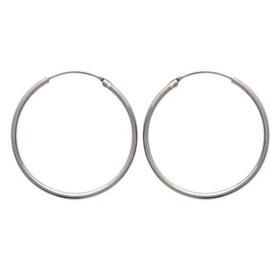 Créoles fines femme argent 925 massif 40mm x 1.5mm